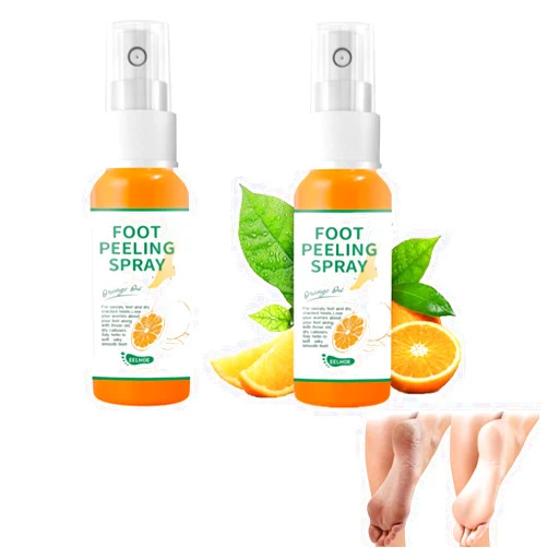 YG LianKai 2PCs Foot Peeling Spray Orange Oil,Foot Peeling Spray That Remove Dead Skin Within Seconds,Hydrating Nourish Peel Off Spray, Exfoliating Peeling & Calluses on Feet (30ml)