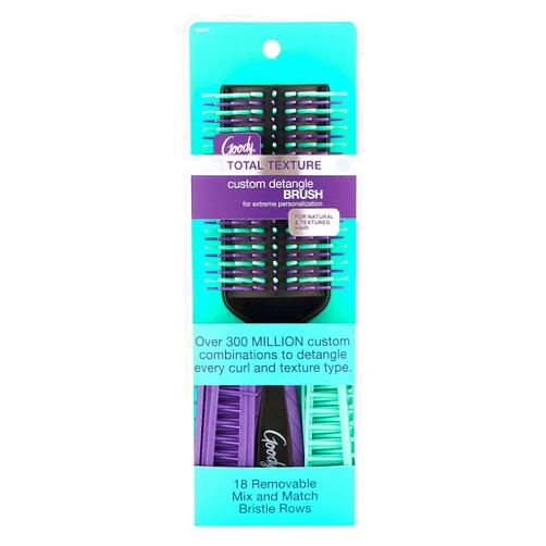 Goody Total Texture Customizable Brush - Detangller Brush with 18 Mix and Match Removable Bristle Rows for Extreme Personalization - Thick and Thin Bristles For All Hair Types
