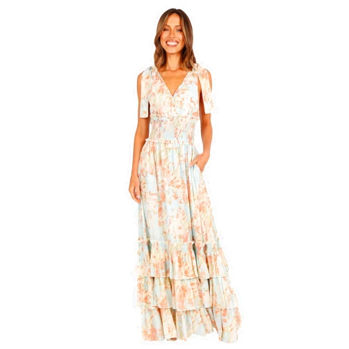 Petal & Pup Women's Christabel Tiered Maxi Dress
