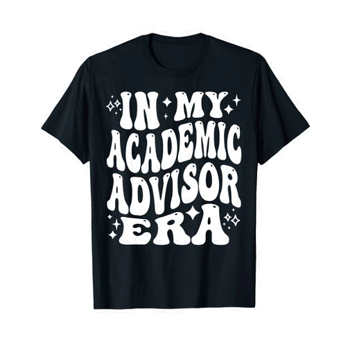 Addictive Designs School Merch In My Academic Advisor Era, College Student Advisor T-Shirt, Small, Black