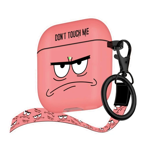 Youtec for Airpods Case,Don't Touch Me Cool Cover with Lanyard Big Eyes Cute Cartoon for Airpods 2nd Generation Case,Soft Shockproof Cover for Women Men-Watermelon Red