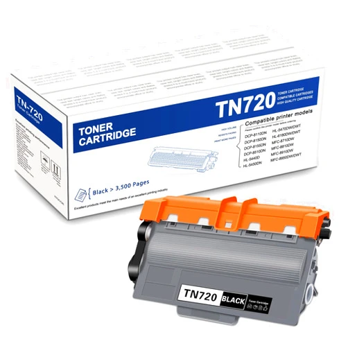HIGCOR TN-720 Black Toner Cartridge High Yield Replacement for Brother TN750 TN720 Toner HL-5470DW HL-5450DN HL-6180DW MFC-8710DW MFC-8510DN MFC-8910DW MFC-8950DW Printer, 1-Pack