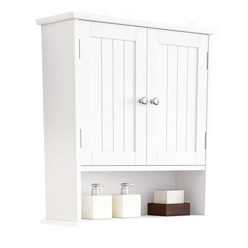 Mino Kesper Bathroom Wall Cabinet, Bathroom Cabinet Wall Mount with 2 Doors and Open Shelf, Over The Toilet Wall Storage Cabinet, Bathroom Medicine Cabinet