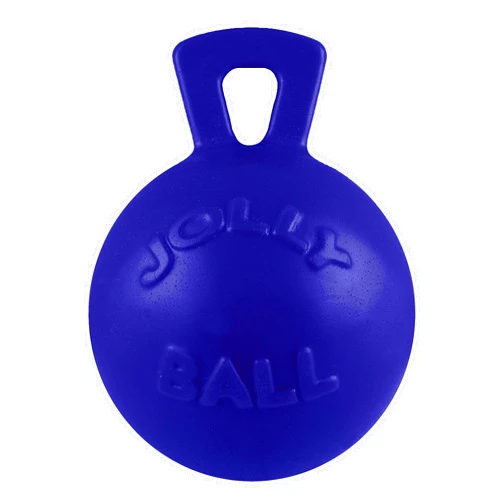 Jolly Pets Tug-n-Toss Dog Toy Ball with Handle, 8 Inches/Large, Blue