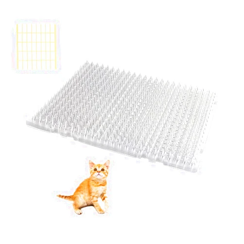 YITESHI 10 Packs Scat Mat for Cats, 13X16 inches Pet Deterrent Spikes, Indoor Outdoor Humane Cat Repellent Fence (Transparent)