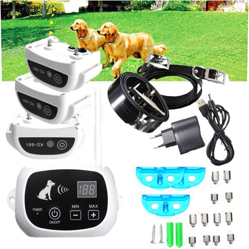 SUXIAN Wireless Dog Fence, Electric Pet Containment System, Safest Containme, Waterproof Rechargeable Training Collar, Vibrate/Shock Dog Fence, Adjustable Range Control 100-990 ft, Harmless for All Do