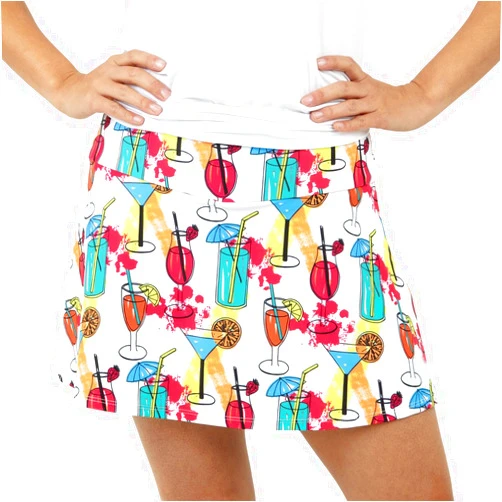 Queen of the Court | Cocktails on The Court Tennis Skirt | Pickleball Skirt/Skort with White Shorts