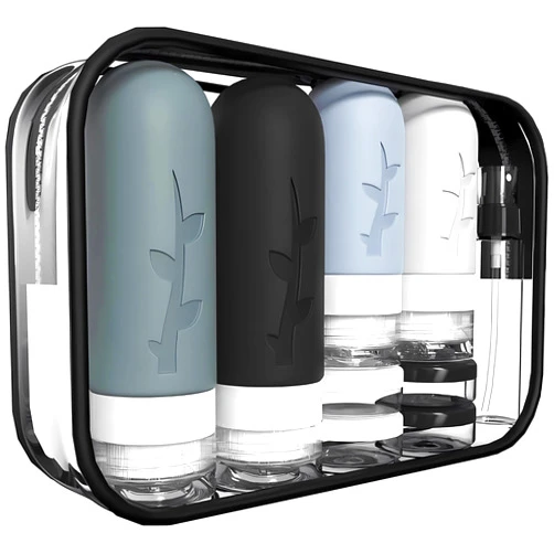 Tocelffe 18pack Travel Bottles for Toiletries,TSA Approved Silicone Travel Containers jar for Toiletries,Leak Proof Refillable Liqus Shampoo And Conditioner Travel Essentials toiletry Bottles