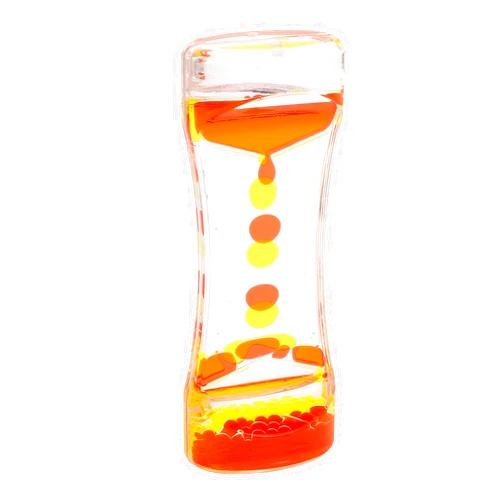 Keenso Liquid Motion Bubbler Timer Relaxing Fascinating Sensory Toys for Stress Reduction Office Workers Acrylic (Red Yellow)
