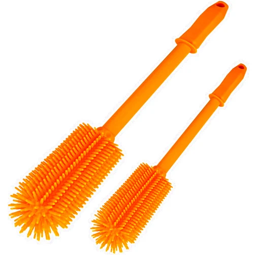SUPPHOUS Long Silicone Bottle Cleaning Brush | 2 Pack| 16”+13”Water Bottle Brush Cleaner Brush for Hydro Flask,Glassware,Vacuum Sports Bottle&Vases,Silicone Water Bottle Cleaner Brush for Narrow Neck