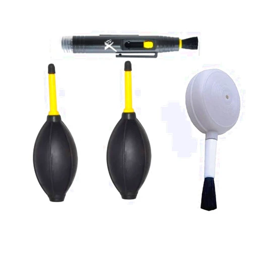 Acuvar Lens Cleaning Kit Contains 2 Pcs Rubber Air Blower Duster, Lens Cleaning Pen, Blower Brush Dust Cleaner and Carrying Pouch, for Lens, Camera, SLR, Telescope, Magnifying Glass, Phone
