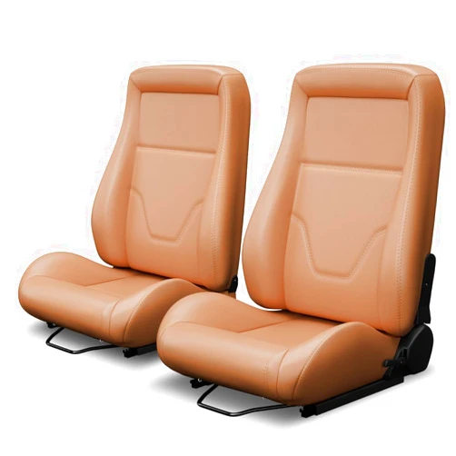 VroomAuto 1 Pair of Universal OBS Style Seats Racing Seats with Dual Sliders,Adjustable Bucket Seats, Reclinable Sport Seats for Cars, PVC Leather Seats