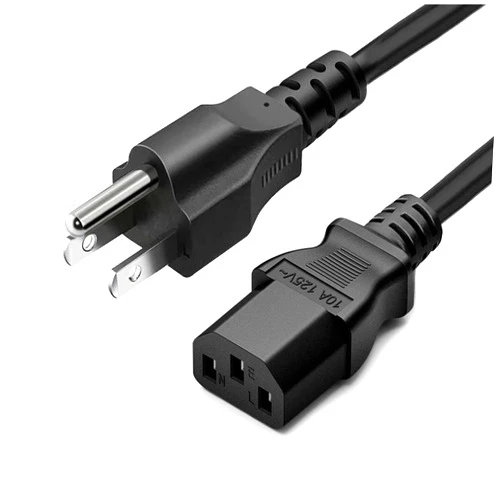 LORDTRONICS Standard 5ft (1.5m) 10 Amps 125 Volts Black 3 Prong AC Power Cord Cable for Electronics, TV, Computer, Printer, Radio, Monitor, Samsung, Dell, Vizio, LG, Asus, Laptop and More