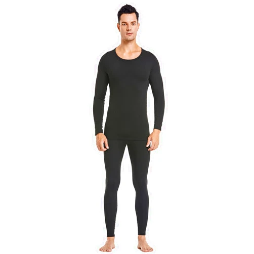 PISIQI Thermal Underwear Men Ultra-Soft Long Johns Set with Fleece Lined Base Layer Winter Skiing Warm Top & Bottom