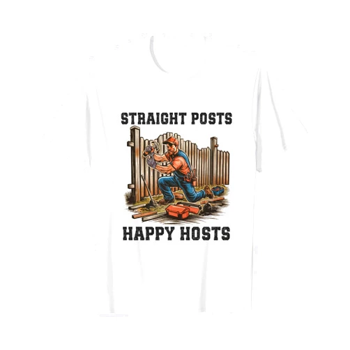 Construction Site Design Build Fencing Specialist Fence Installer Occupation Straight Posts Carftsman T-Shirt