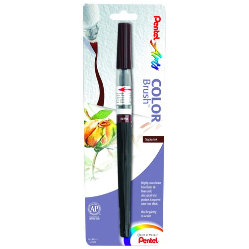 Pentel Arts Color Brush, Sepia, 1-Pack (GFLBP141)
