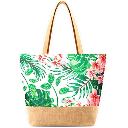 Trifabricy Beach Bag for Women, Large Beach Tote Bag with Zipper, Straw Beach Tote Bag Waterproof, Swim Shopping Travel Bag