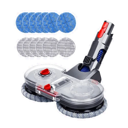 DrRobor Electric Mop Head Attachment for Dyson V15 V11 V10 V8 V7 Vacuum Cleaner with Removable Water Tank, 12 Washable Mop Pads