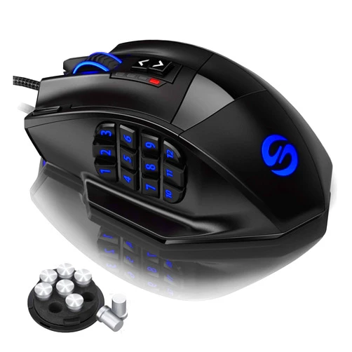 UtechSmart Venus Gaming Mouse RGB Wired, 16400 DPI High Precision Laser Programmable MMO Computer Gaming Mice [IGN's Recommendation]