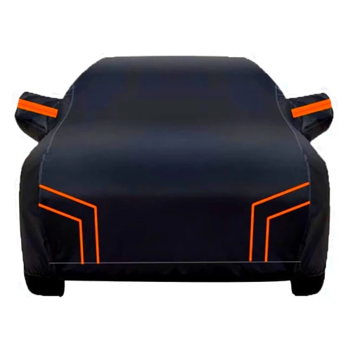 FUKKA Car Cover for vw ID. 6 Crozz 2021-2023, Windproof Rainproof and Snowproof Outdoor car Cover （Black Orange）