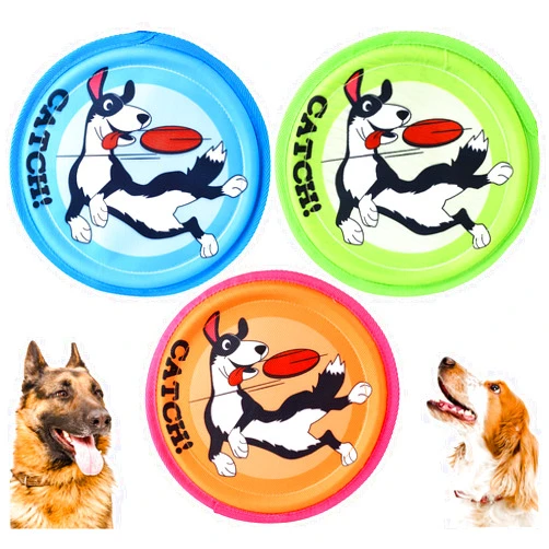 XIGOU Dog Flying Disc, 3 Pack Dog Flyer Dog Toy, Lightweight Flying Disc Dog Fetch Toy for Small, Large Dogs & Puppies - Floats in Water & Safe on Teeth