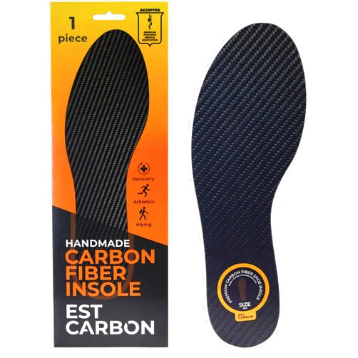 ESTCARBON Carbon Fiber Insole for Men & Women 1 PC Carbon Fiber Foot Plate, Carbon Fiber Shoe Insert- Rigid Support Turf Toe, Morton's Extension, Hallux Rigidus Insole, Matrix (Women`s 7.5-8, Men`s 6.5-7)