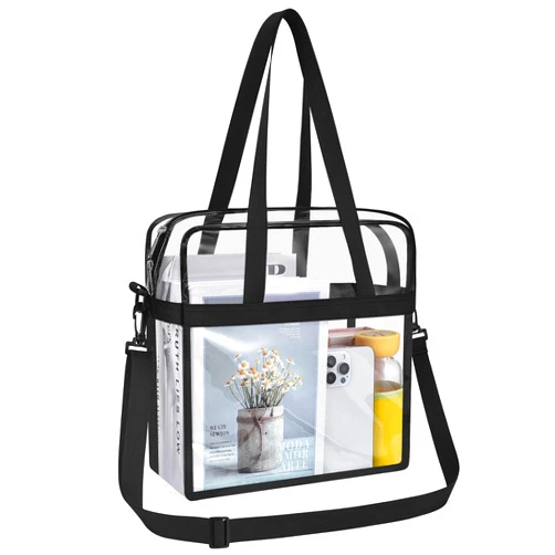 USPECLARE Clear Bag Clear Tote Bag Stadium Approved, Stadium Security Travel & Gym Clear Bag for Work Sports Games Concerts