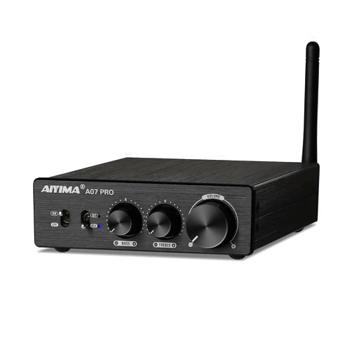 AIYIMA A07 Pro TPA3255 Stereo Amplifier Bluetooth 5.2 300Wx2 HiFi Class D Amp 2.0/2.1 Channel Audio Power Amp for Home Audio Speaker with Bass Treble knobs& 3.5mm Line Output,Supports 24-48V