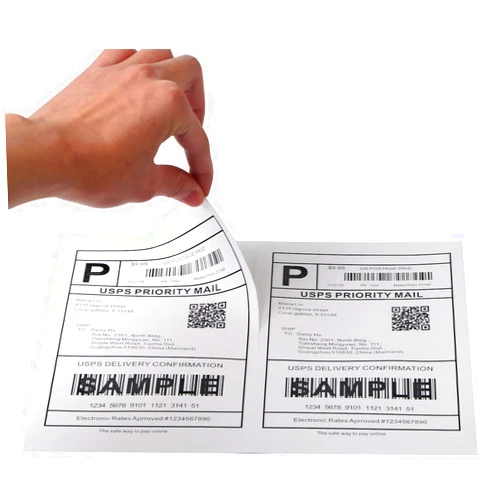 Fangtek [100 Sheets; 200 Labels] Half Sheet Self Adhesive Shipping Label for Laser & Inkjet Printers, 2 Per Page Self Adhesive Mailing Labels – White 8.5'' x 5.5'' Label Paper