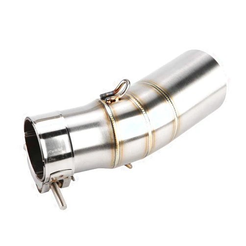 Mrisata Motorcycle Exhaust Middle Pipe Motorcycle Mid Link Pipe Motorcycle Exhaust Link Pipe Motorcycle Accessory Stainless Steel Exhaust Middle Mid Link Pipe for Ninjia 400 18-19