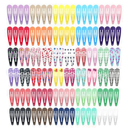 KUBOM 120 Pcs Hair for Clip - 2 inch metal Barrettes and Hair Clips for Toddler Girls Kids Women, Cute Solid Candy Color Hair Accessories for Birthday Party Gift