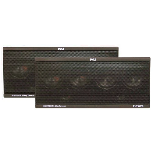 Pyle 6 Way Car Stereo Speaker-Dual 200 Watt High Powered Loud Sound Speakers System with 60mm Piezo Midrange,40mm Audio Tweeter,4 Ohm,2.5 kHz-20 kHz-Wire,Sun Visor Mount Strap-Pyle PLTWVS(Pair),Black