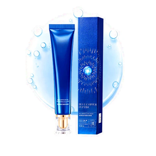 Grospe Blue Copper Peptide Eye Cream - GHK-Cu Eye Cream for Dark Circles, Puffiness & Fine Lines, Firming & Hydrating Under Eye Cream with Peptides, 1oz