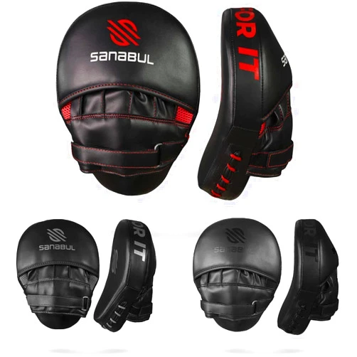 Sanabul Essential Curved Punching Mitts for Boxing Strike Pads & MMA Boxing Mitts Punch Focus Mitts Boxing Coaching Gear