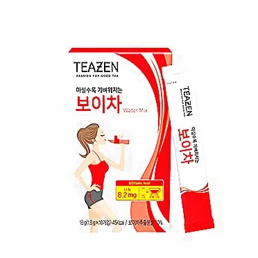 TEAZEN Puer Tea Water Mix, Extract Powder of Fermented Pu-erh Tea, Iced Herbal Tea, Dietary Fiber and Detox, 10 Sticks, 1.76oz