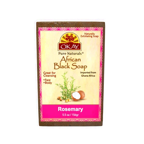 OKAY Pure Naturals AFRICAN BLACK SOAP ROSEMARY 5.5oz / 156gr