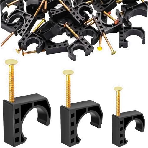 Taiss 60PCS Half Clamp J-Hook with Nail 3 Sizes 1/2