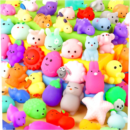 FLY2SKY 45Pcs Mochi Squishy Toys Mini Squishies Kawaii Animal Squishies Party Favors for Kids Cat Panda Unicorn Squishy Novelty Stress Relief Toys Birthday Gifts Goody Bags Class Prizes Pinata Fillers