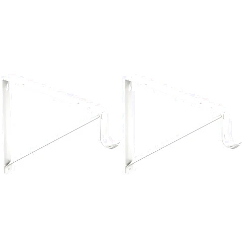 John Sterling 12.60 x 9.4 Shelf and Rod Closet Bracket, White (CD-0045-WT) (Pack of 2)