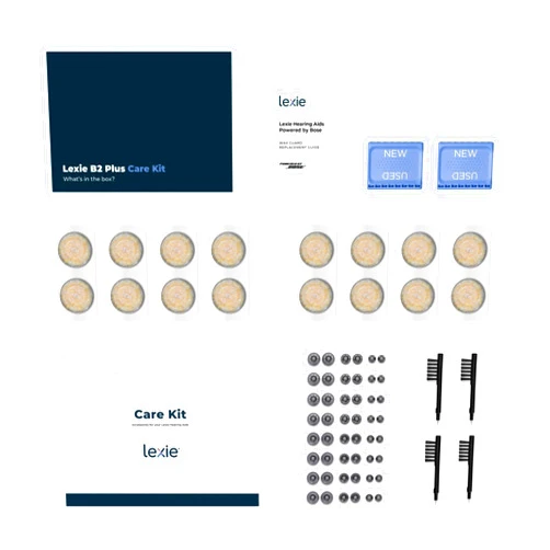 Lexie Cleaning Care Kit for B2 and B2 Plus OTC Hearing Aids Powered by Bose - Hearing Aid Cleaning Kit | Hearing Aid Cleaning Brush & Hearing Aid Domes | Hearing Aid Care Kit with Guard Packs
