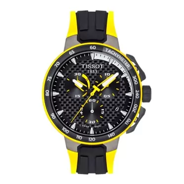 Tissot Men's T-Race Cycling Tour DE France 2020 Quartz Stainless Steel Strap, Black, 18 Casual Watch (Model: T1114173720100)