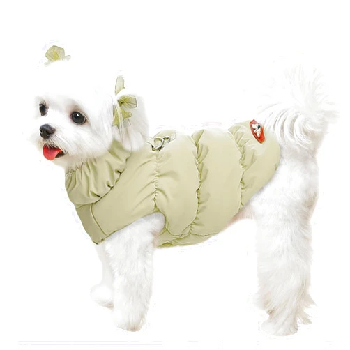 ABRRLO Winter Warm Dog Jacket for Small Medium Dogs Cat Cold Weather Coats with Harness Paded Dog Fleece Vest Waterproof Windproof Dog Snow Jacket Pet Puppy Clothes (Khaki,S)