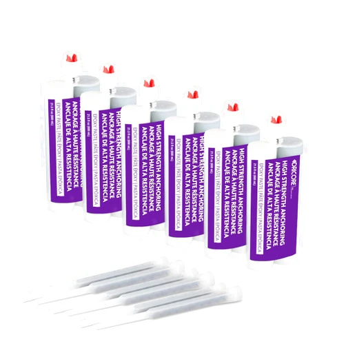 DRICORE PRO Concrete Repair High Strength Anchoring Epoxy Paste (6 Pack) | Fast Curing, Extra Strength - for Repairing Cracks and Signs of Cracking in Foundations, Walls, Basements, Pools