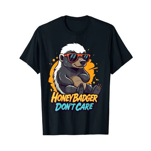 Honey Badger Attitude Apparel Co. Honey Badger Don’t Care Funny Zero Care Honey Badger Style T-Shirt