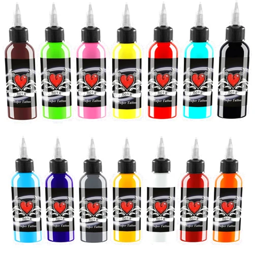 AYCOS Tattoo Ink - 14 Colors Tattoo Ink Set - Micro Knife Paint and UV Tattoo Ink -Tattoo Supplies - for Professional Body Tattooing and Art Painting（30 ml/Bottle）