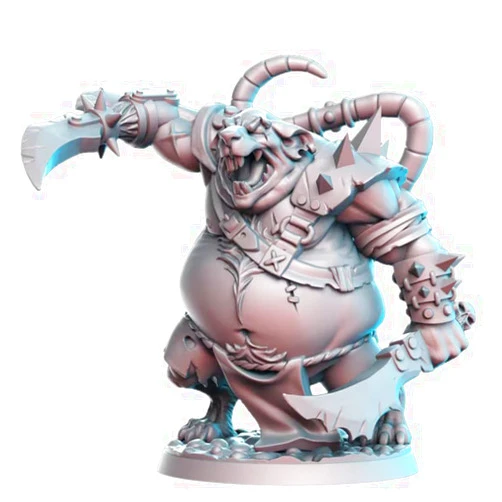 TYL MINIATURE FORGE TYL Dashbag - Rat ogre- 50mm tall Gray Unpainted Miniature Fantasy Miniatures for War Gaming, RPG 28mm - Scale Figures, Detailed Tabletop Boardgame Accessories, Realistic 3D Miniature (32mm)
