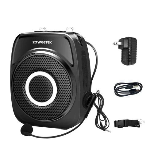 ZOWEETEK Voice Amplifier for Teachers, 20W 2500mAh, Work of 12 hrs, Portable Bluetooth Voice Amplifier with Wird Microphone for Classroom,Training, Meeting, Speech, Wedding, Church, Tour Guide