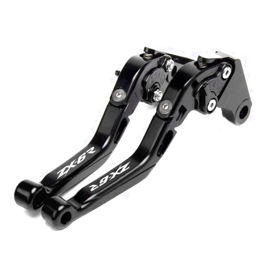 YOKNTECH Motorcycle Accessories CNC Adjustable Foldable Extendable Brake Clutch Levers Handle for Kawasaki Ninja ZX6R/RR/636 ZX-6R 2023 2019-UP (Black)