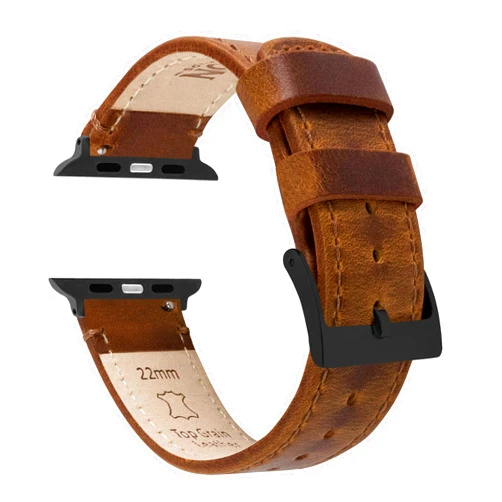 BARTON WATCH BANDS - Top Grain Leather Watch Bands Compatible with Apple Watch Models - 1, 2, 3, 4, 5, 6, 7, 8, 9, 10, SE, Ultra & Ultra 2