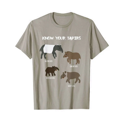 Baby Tapir Apparel Know Your Tapirs Funny Tapir Animal Educational T Shirt T-Shirt